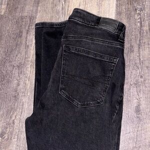 Black Wash Ripped Mom Jeans